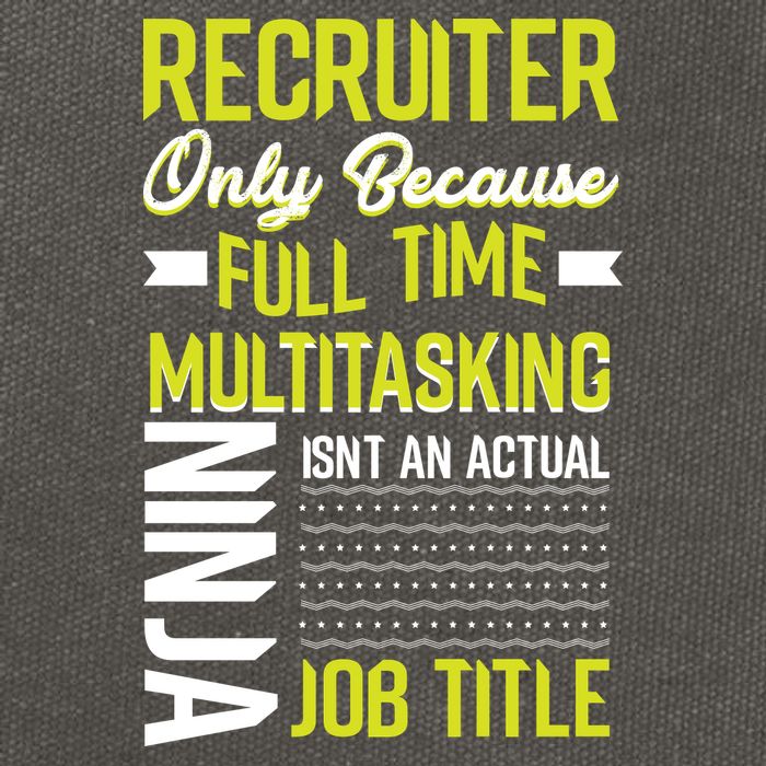 Recruiter Full Time Multitasking Job Title Cotton Canvas Backpack
