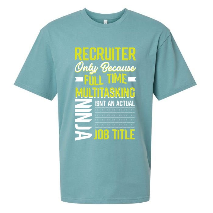 Recruiter Full Time Multitasking Job Title Sueded Cloud Jersey T-Shirt