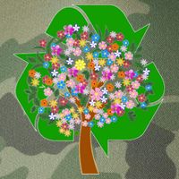 Recycle Reuse Reduce Flower Tree Legacy Tie Dye Trucker Hat