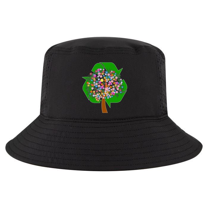 Recycle Reuse Reduce Flower Tree Cool Comfort Performance Bucket Hat
