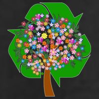 Recycle Reuse Reduce Flower Tree Cool Comfort Performance Bucket Hat