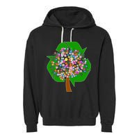 Recycle Reuse Reduce Flower Tree Garment-Dyed Fleece Hoodie