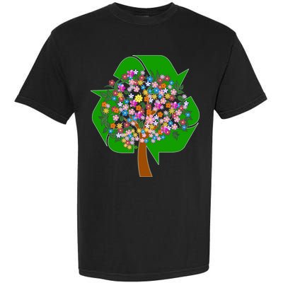 Recycle Reuse Reduce Flower Tree Garment-Dyed Heavyweight T-Shirt