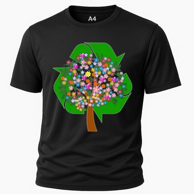 Recycle Reuse Reduce Flower Tree Performance Shirt