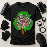 Recycle Reuse Reduce Flower Tree Performance Shirt