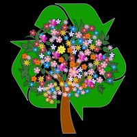 Recycle Reuse Reduce Flower Tree Performance Shirt