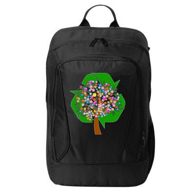 Recycle Reuse Reduce Flower Tree City Backpack