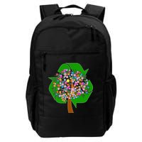 Recycle Reuse Reduce Flower Tree Daily Commute Backpack