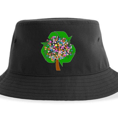 Recycle Reuse Reduce Flower Tree Sustainable Bucket Hat