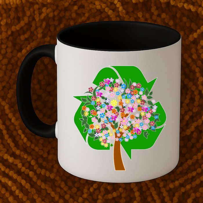 Recycle Reuse Reduce Flower Tree Mug