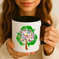 Recycle Reuse Reduce Flower Tree Mug