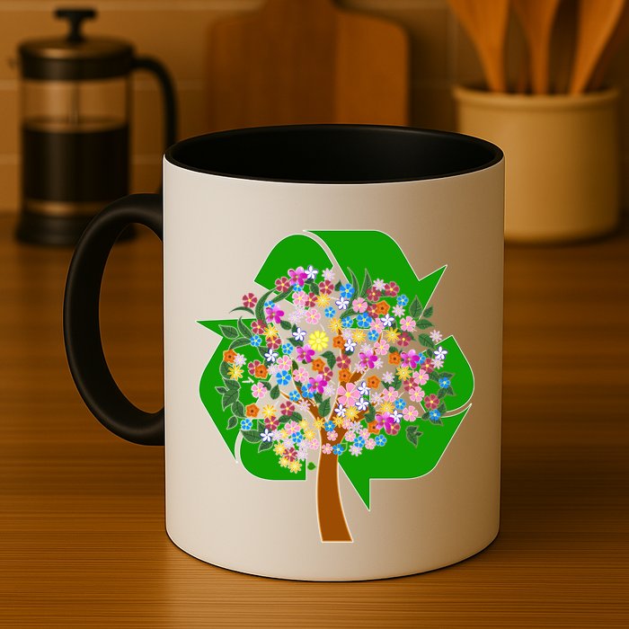 Recycle Reuse Reduce Flower Tree Mug