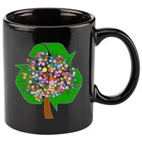 Recycle Reuse Reduce Flower Tree 11oz C Handle Ceramic Mug