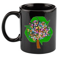 Recycle Reuse Reduce Flower Tree 11oz C Handle Ceramic Mug