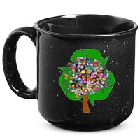 Recycle Reuse Reduce Flower Tree 15oz Campfire Ceramic Mug