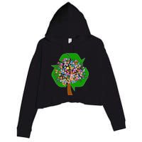 Recycle Reuse Reduce Flower Tree Crop Fleece Hoodie