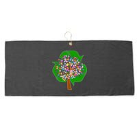 Recycle Reuse Reduce Flower Tree Large Microfiber Waffle Golf Towel