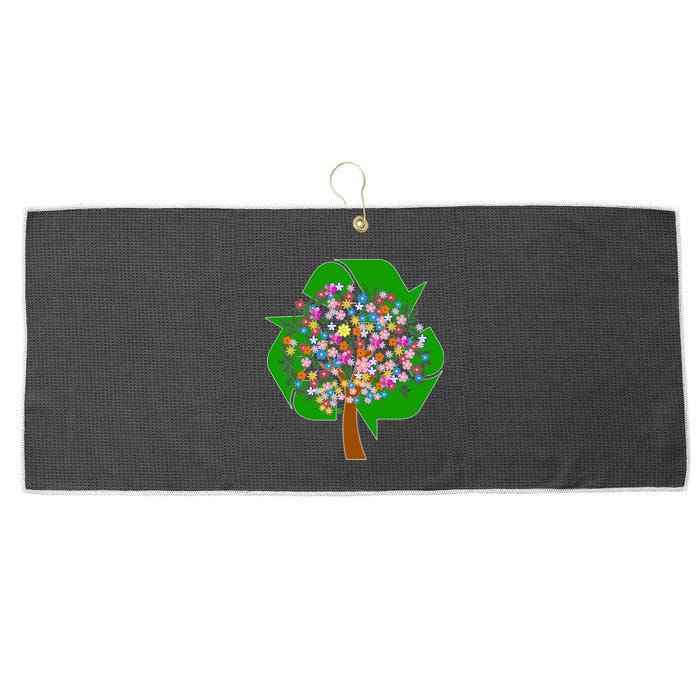 Recycle Reuse Reduce Flower Tree Large Microfiber Waffle Golf Towel
