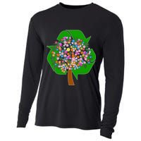 Recycle Reuse Reduce Flower Tree Cooling Performance Long Sleeve Crew