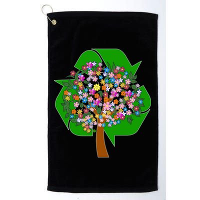 Recycle Reuse Reduce Flower Tree Golf Towel