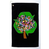 Recycle Reuse Reduce Flower Tree Golf Towel
