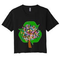 Recycle Reuse Reduce Flower Tree Crop Top