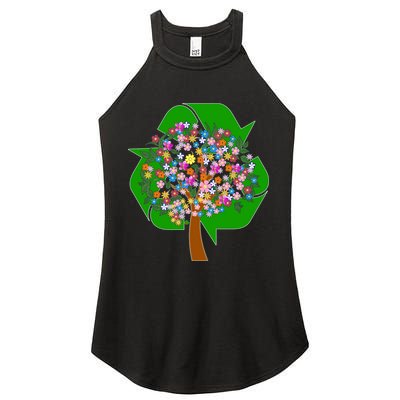 Recycle Reuse Reduce Flower Tree Women's Perfect Tri Rocker Tank