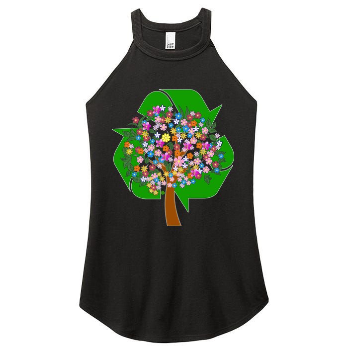 Recycle Reuse Reduce Flower Tree Women's Perfect Tri Rocker Tank