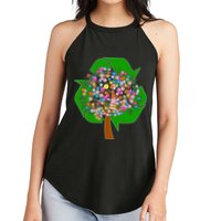 Recycle Reuse Reduce Flower Tree Women's Perfect Tri Rocker Tank
