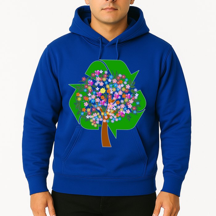 Recycle Reuse Reduce Flower Tree Hoodie
