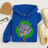 Recycle Reuse Reduce Flower Tree Hoodie