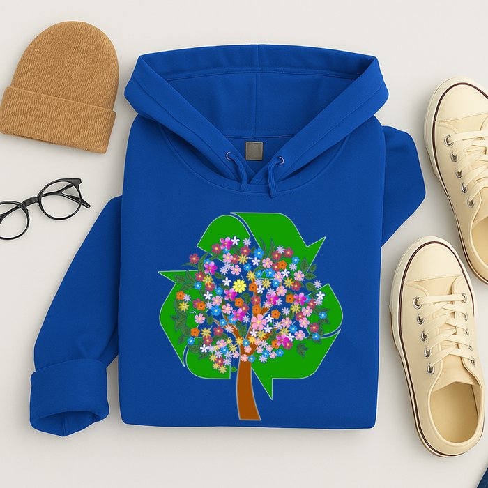 Recycle Reuse Reduce Flower Tree Hoodie