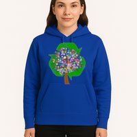 Recycle Reuse Reduce Flower Tree Hoodie