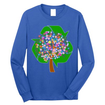 Recycle Reuse Reduce Flower Tree Long Sleeve Shirt