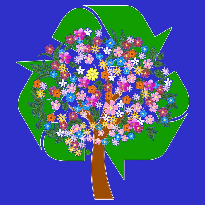 Recycle Reuse Reduce Flower Tree T-Shirt