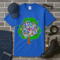 Recycle Reuse Reduce Flower Tree Tall T-Shirt
