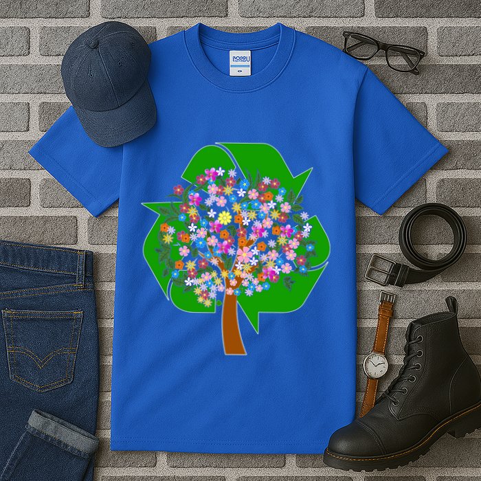 Recycle Reuse Reduce Flower Tree Tall T-Shirt