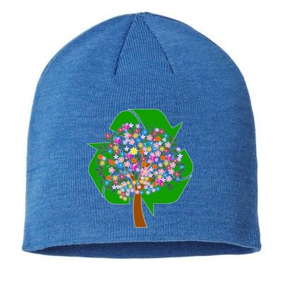Recycle Reuse Reduce Flower Tree Sustainable Beanie