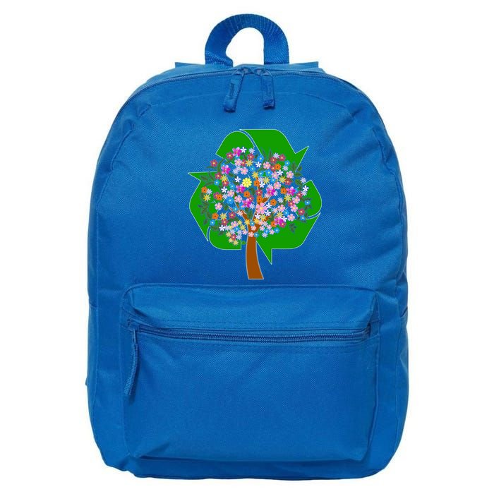 Recycle Reuse Reduce Flower Tree 16 in Basic Backpack
