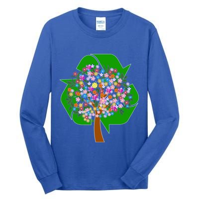 Recycle Reuse Reduce Flower Tree Tall Long Sleeve T-Shirt