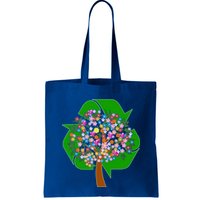Recycle Reuse Reduce Flower Tree Bag