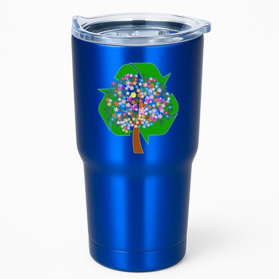 Recycle Reuse Reduce Flower Tree Tumbler