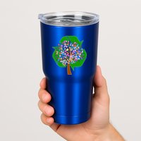 Recycle Reuse Reduce Flower Tree Tumbler