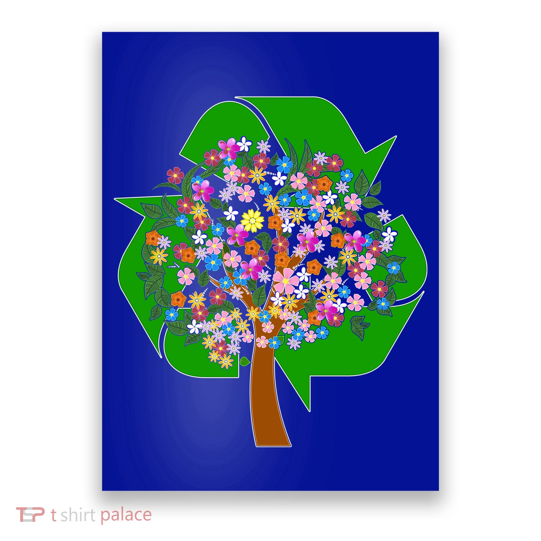 Recycle Reuse Reduce Flower Tree Poster