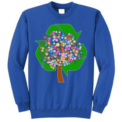 Recycle Reuse Reduce Flower Tree Tall Sweatshirt