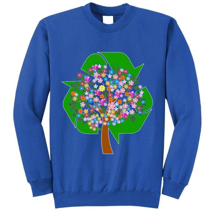 Recycle Reuse Reduce Flower Tree Tall Sweatshirt