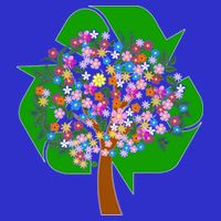 Recycle Reuse Reduce Flower Tree Baby Bodysuit