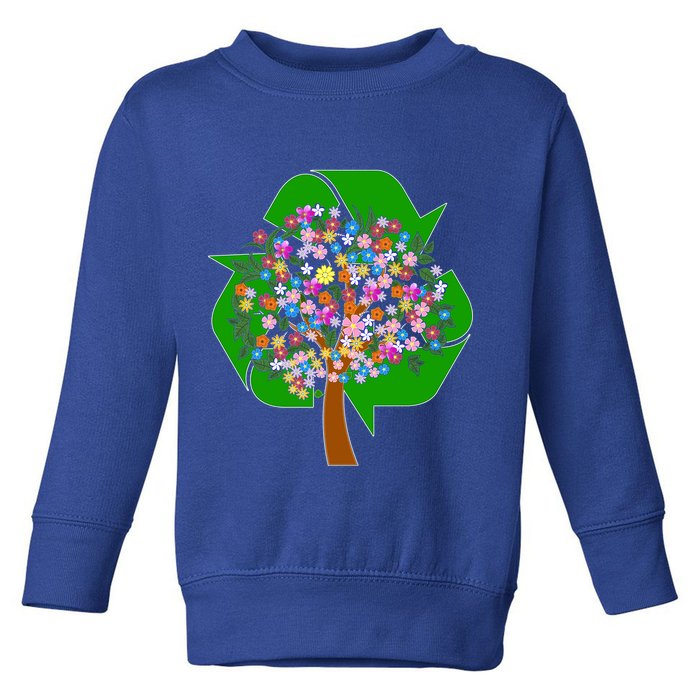 Recycle Reuse Reduce Flower Tree Toddler Sweatshirt