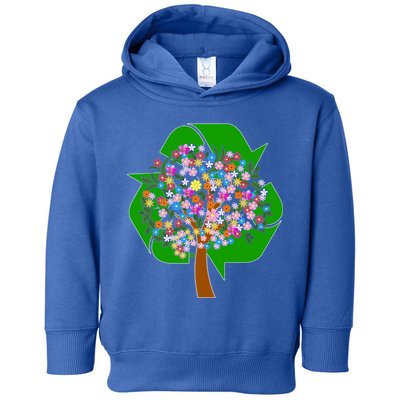 Recycle Reuse Reduce Flower Tree Toddler Hoodie
