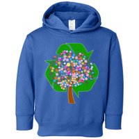Recycle Reuse Reduce Flower Tree Toddler Hoodie
